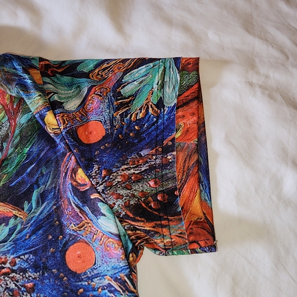 Just Fashion Now With Fish, Peacock, vibrant Colors knit top size L - Picture 5 of 6